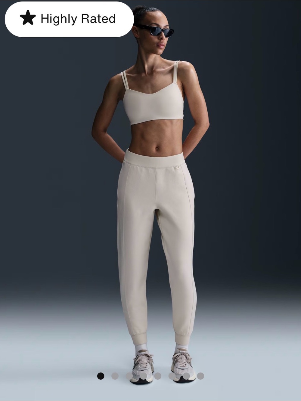 Nike 24.7 Dri Fit incredibly soft Cream High-Rise Track Joggers
